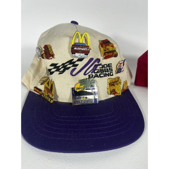 Vntg 1990’s McDonald’s NASCAR Gibbs Racing NHRA Hat W/ 24 Pins Elliott Yates - Picture 2 of 16